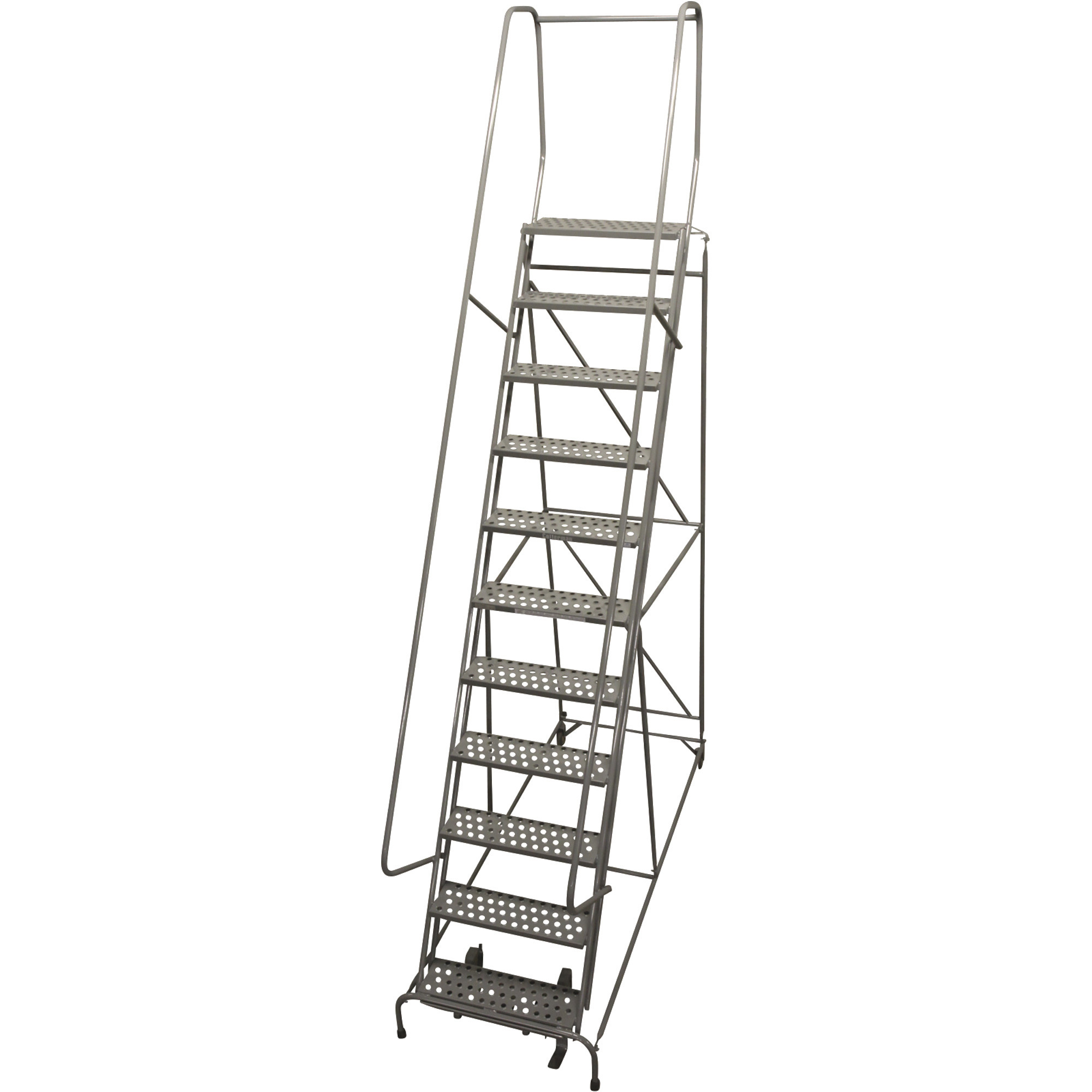Cotterman Rolling Steel Ladder, 450-Lb. Capacity, 11-Step Ladder, 110in.H Platform, Model# 1511R2642A1E20B4C1P6